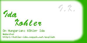 ida kohler business card